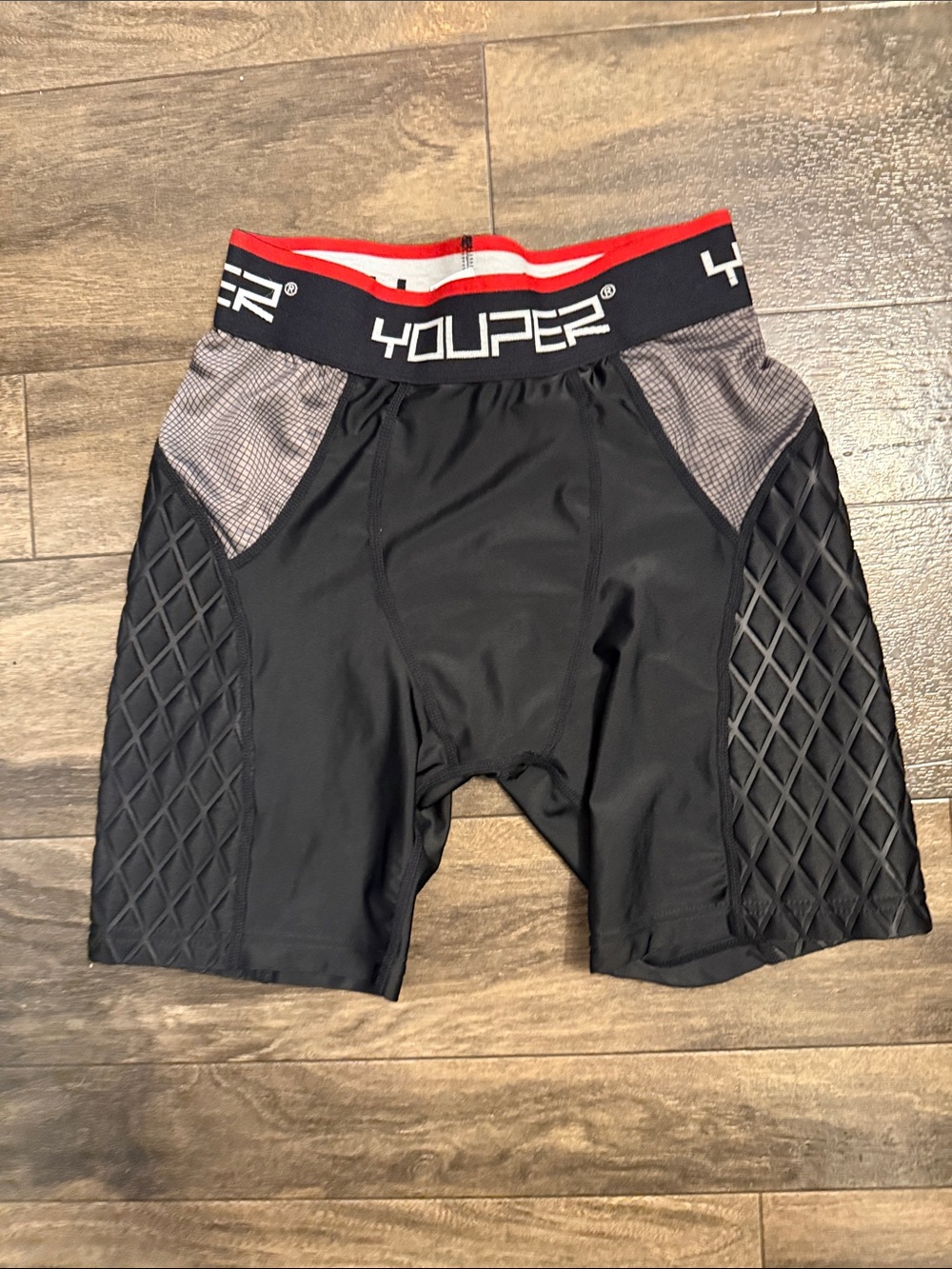 Men's Black Padded Athletic Compression Shorts